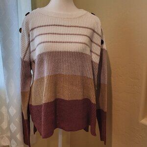 Pink Clover Sweaters Stitch Fix Sweater LARGE Rust/Mustard/Tan/Off-white